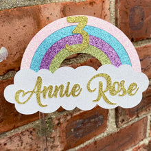 Load image into Gallery viewer, Rainbow & Clouds 3d Topper