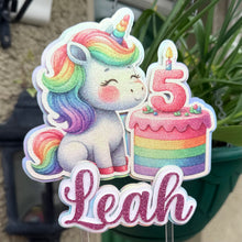 Load image into Gallery viewer, Unicorn Layered Cake Topper