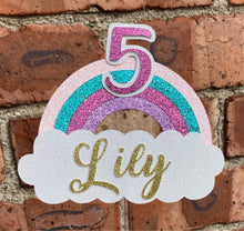 Load image into Gallery viewer, Rainbow & Clouds 3d Topper