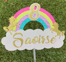 Load image into Gallery viewer, Rainbow & Clouds 3d Topper