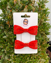 Load image into Gallery viewer, Red &amp; Gold Velvet Bows
