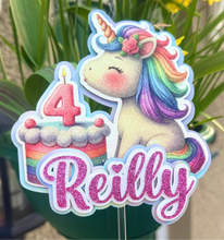 Load image into Gallery viewer, Unicorn Layered Cake Topper
