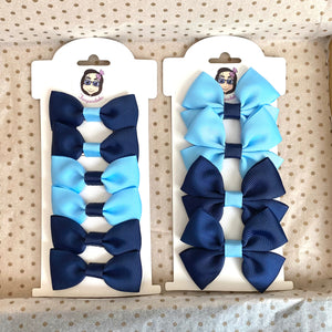 Navy and light Blue School Bows