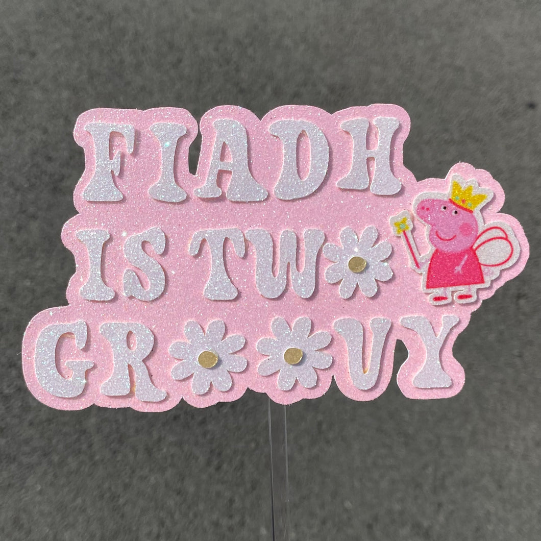 Peppa Two Groovy Cake Topper